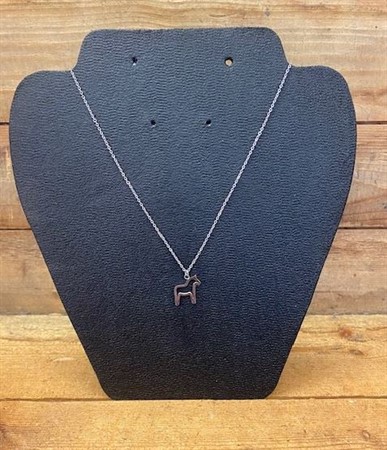 Halsband Dalahäst kontur silverfärgad